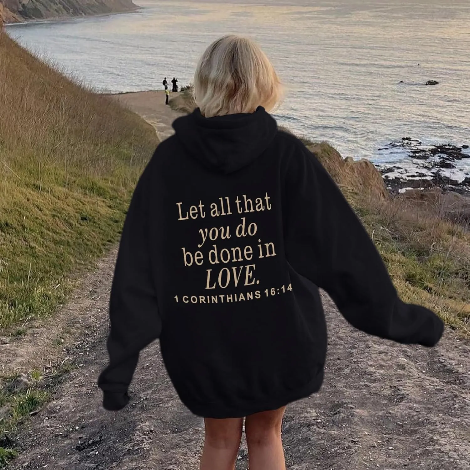 Let All That You Do Be Done in Love Hoodie for Women Christian Faith Sweatshirt Bible Verse Religious Pullover Tops