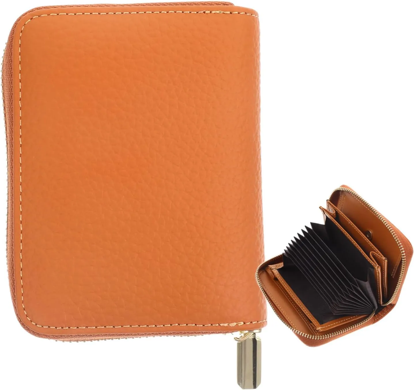 LIFKOME Stylish Leather Card Bag Business Card Holder Case Coin Storage Portable Organizer for Men