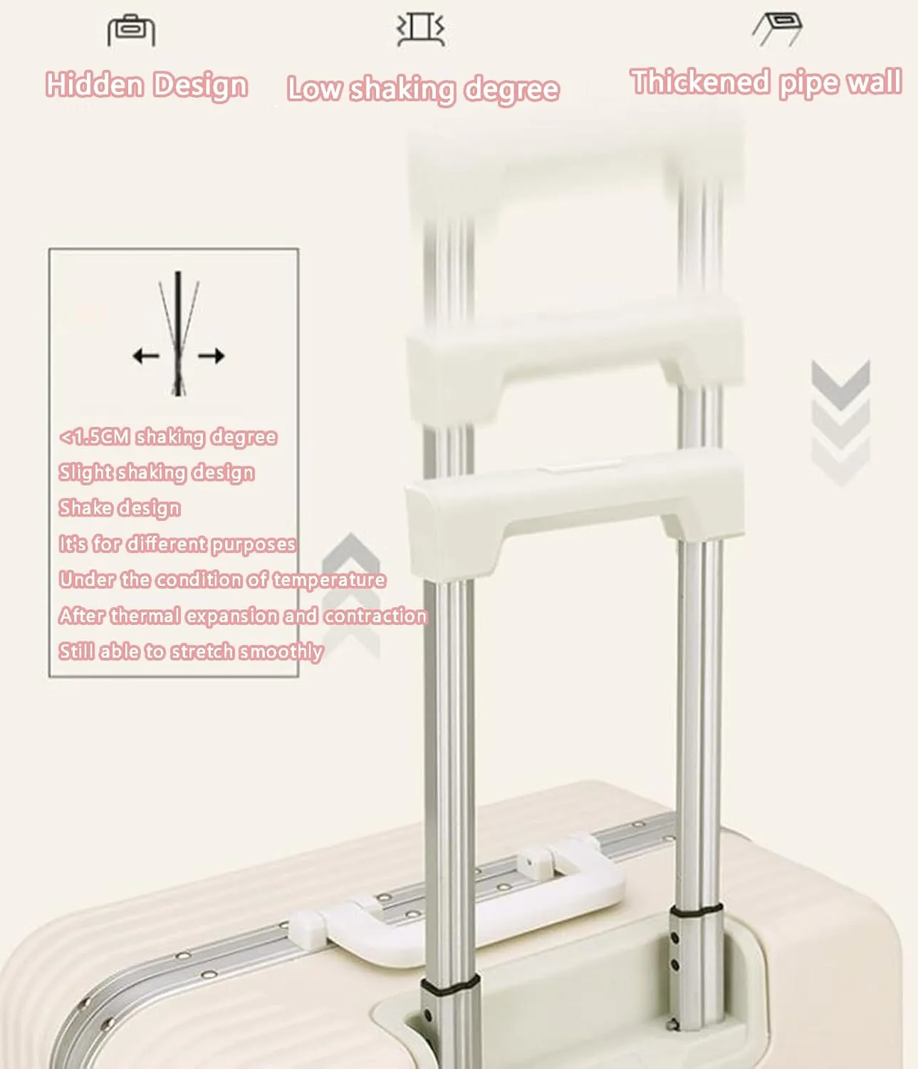 Lightweight Travel Suitcase Small Suitcase with Spinner Wheels Zipperless Carry on Luggage PC ABS,Pink,20in