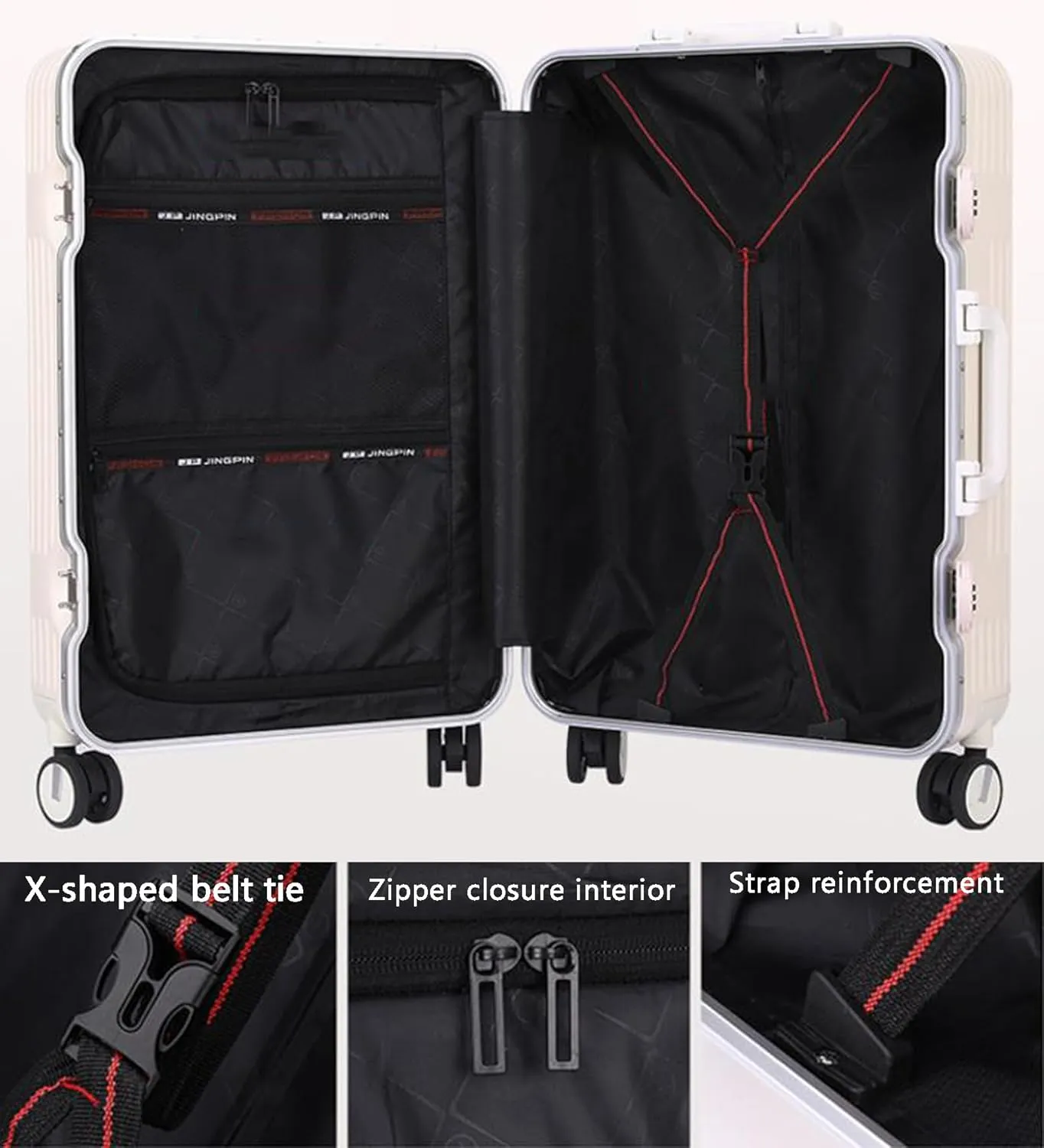 Lightweight Travel Suitcase Small Suitcase with Spinner Wheels Zipperless Carry on Luggage PC ABS,Pink,20in