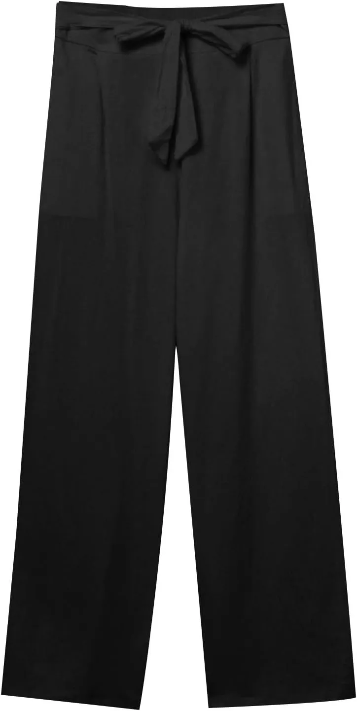 Linen Pants Women Long Summer Vacation Beach Pants Casual Cotton Linen Soft Comfy Lounge Pants Trousers with Pockets