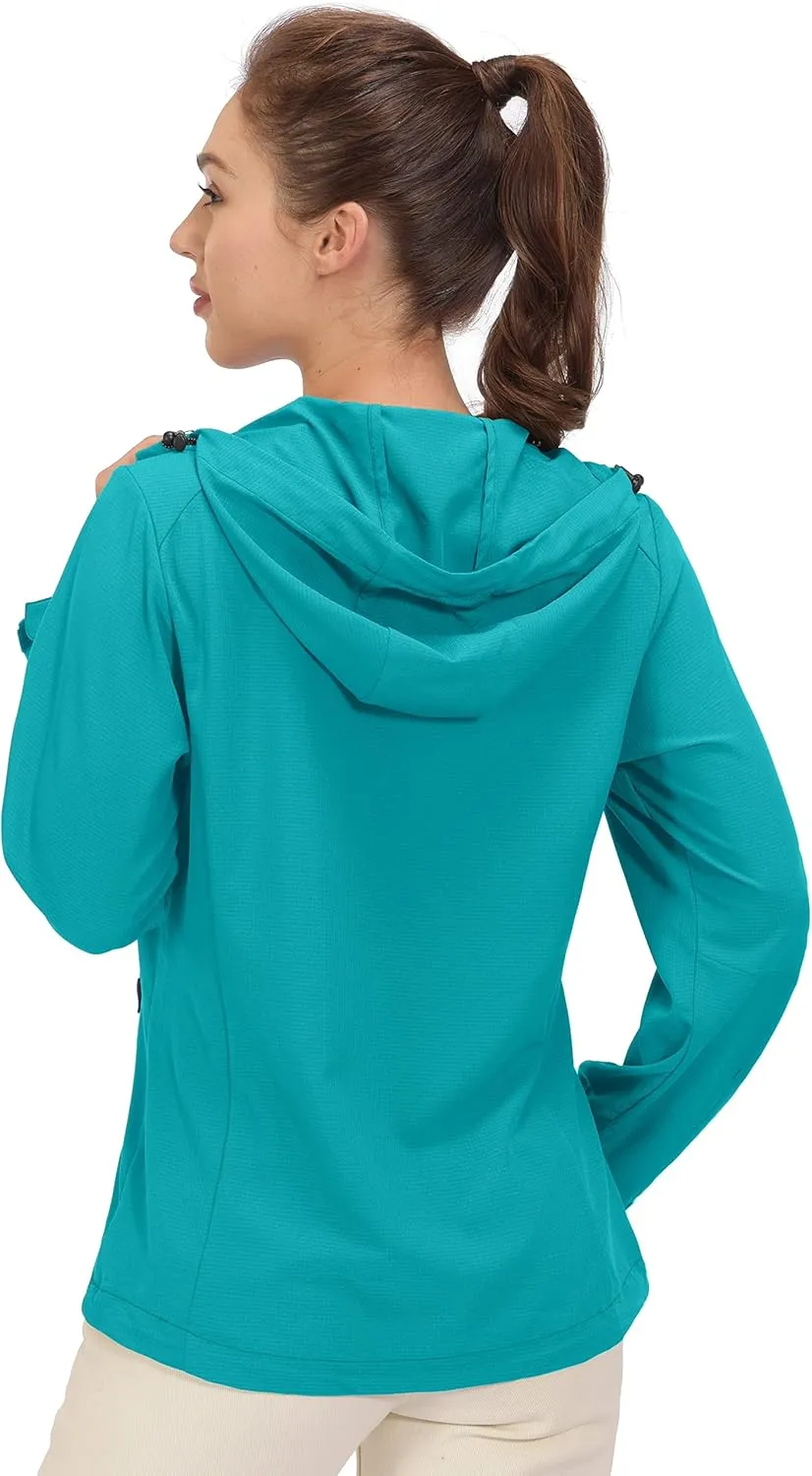 Little Donkey Andy Women's Sun Protection Hoodie Jackets Long Sleeve UPF50  Shirts Hiking Travel Camp Air Holes Full Zip