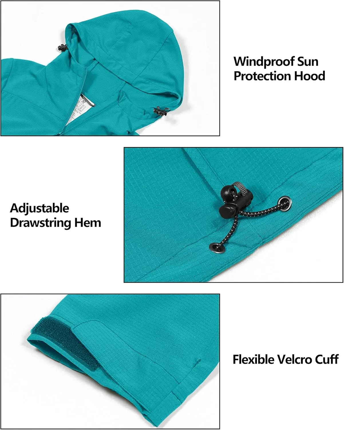 Little Donkey Andy Women's Sun Protection Hoodie Jackets Long Sleeve UPF50  Shirts Hiking Travel Camp Air Holes Full Zip