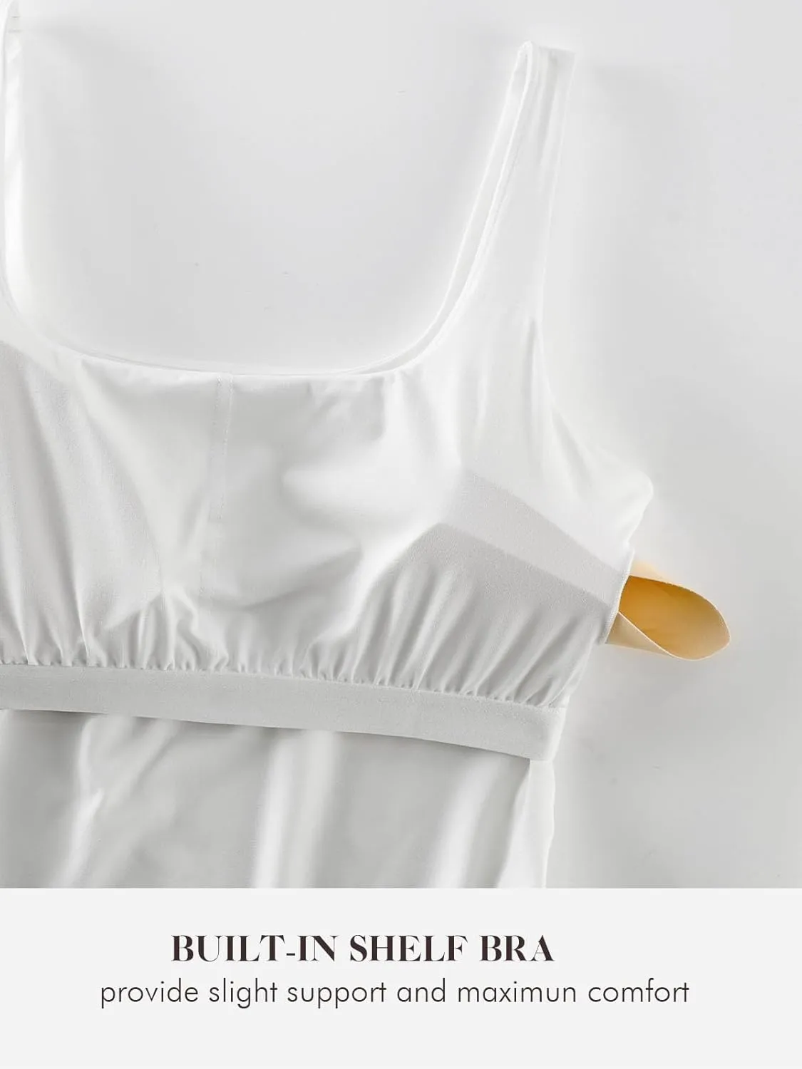 Liu & Qu Women's Maternity Tank Tops with Built in Bra Square Neck Sleeveless Pregnancy Athletic Yoga Shirts Workout Camisole