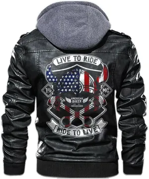 Live To Ride Ride To Live American Biker 1 MC Personalized Mens PU Leather Vest Jackets Motorcycles Gift