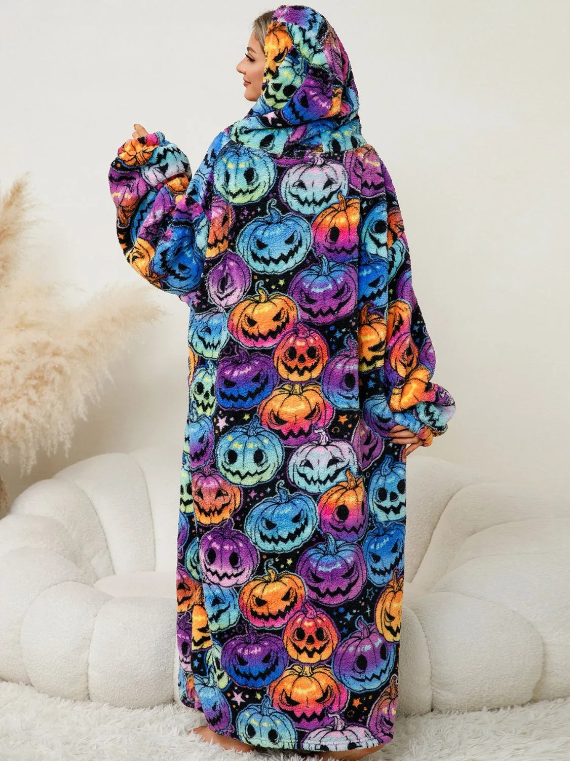 Long Sleeve Fuzzy Hooded Lounger
