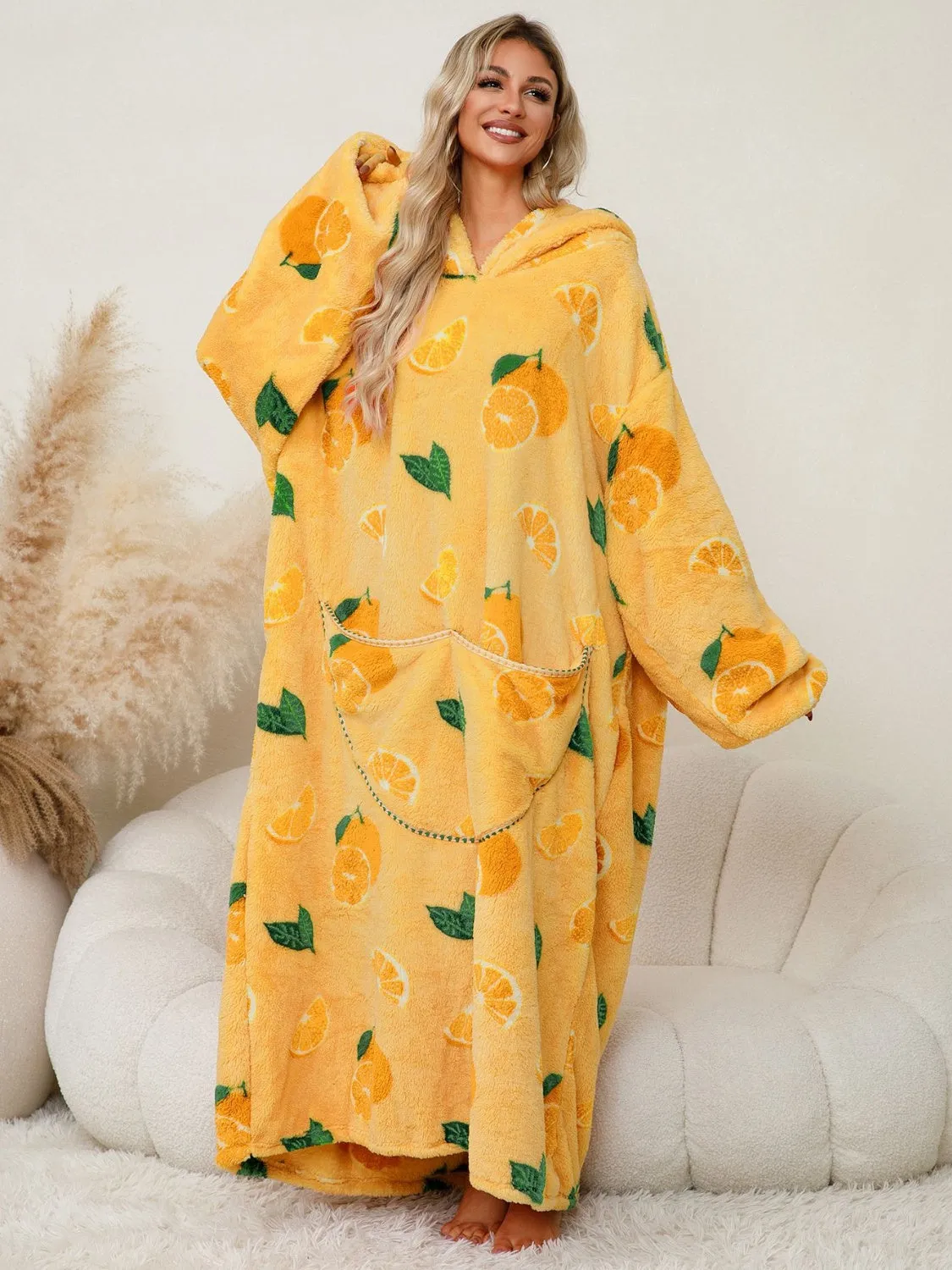Long Sleeve Fuzzy Hooded Lounger