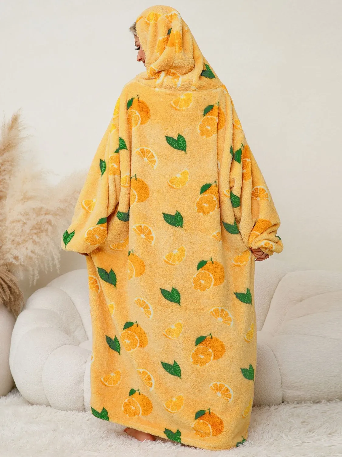 Long Sleeve Fuzzy Hooded Lounger