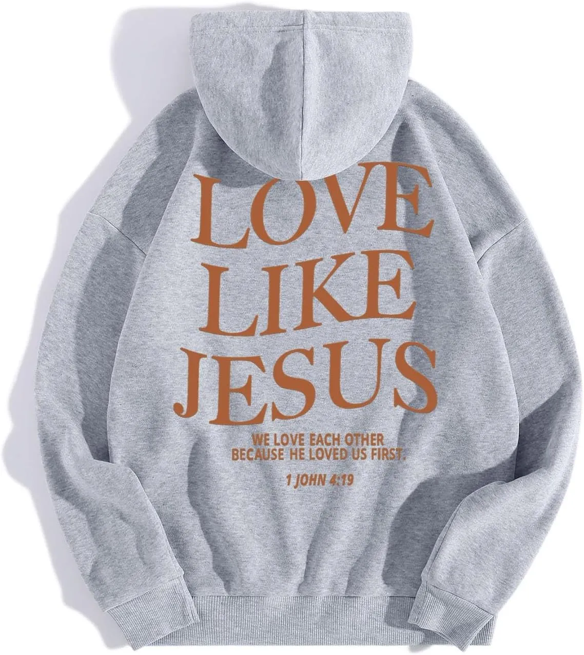Love Like Jesus Graphic Christian Hoodies for Women Girls Bible Verse Oversized Long Sleeve Pocket Y2K Sweatshirt