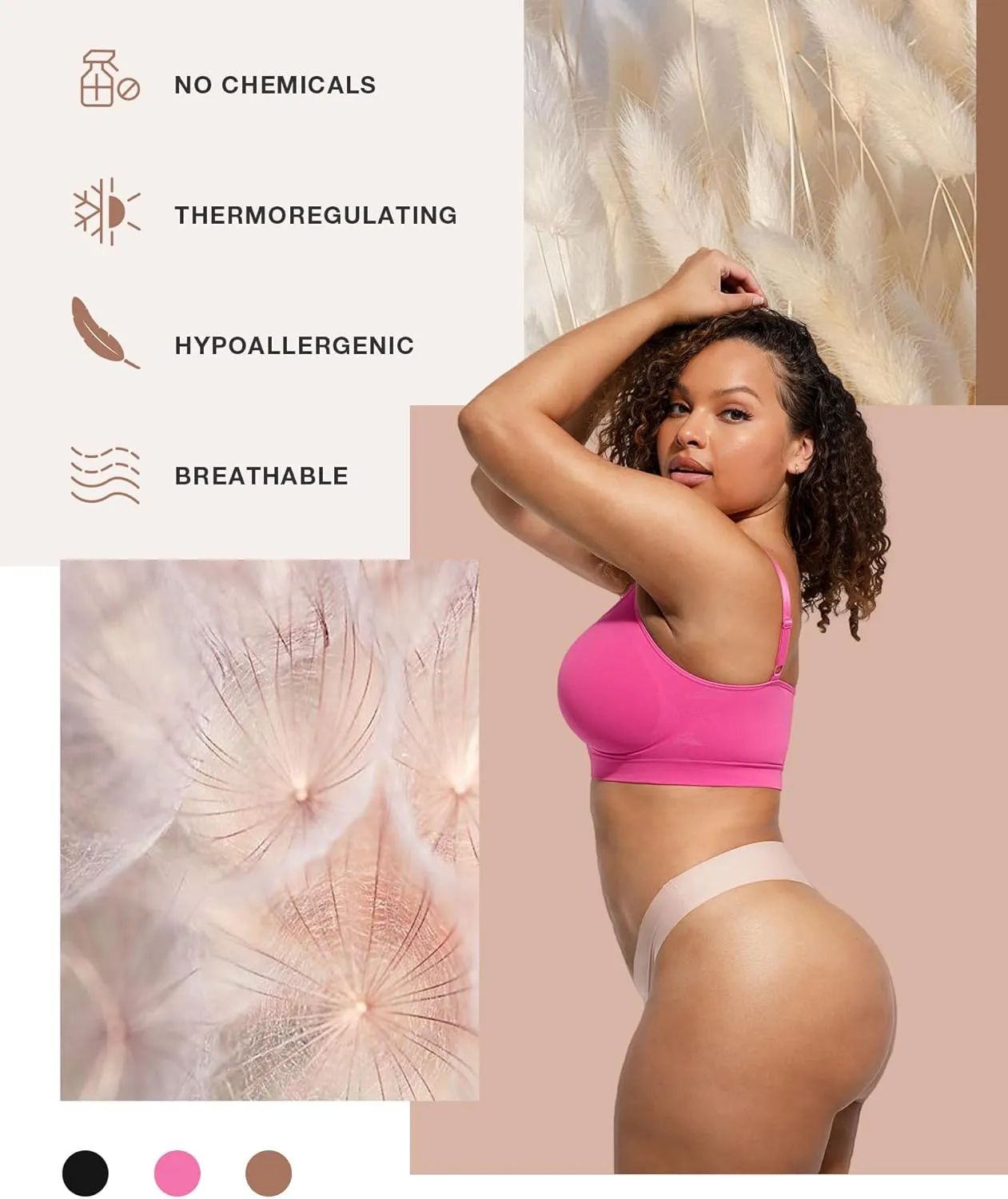 Lover-Beauty Bralettes for Women - Wireless Seamless Bra Stretch Comfort No Underwire Unlined Everyday Bras