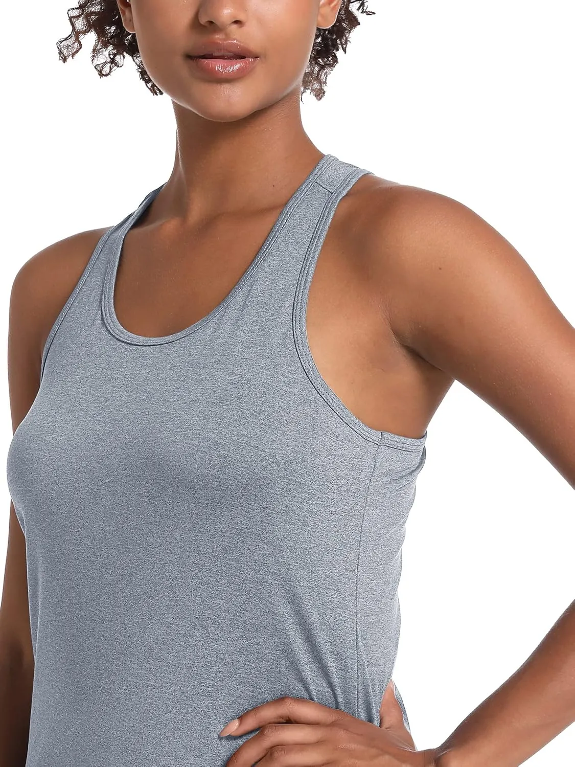 MAGCOMSEN Women's Racerback Tank Tops UPF 50  Workout Shirts Quick Dry Sun Protection Sleeveless Tops for Gym Yoga