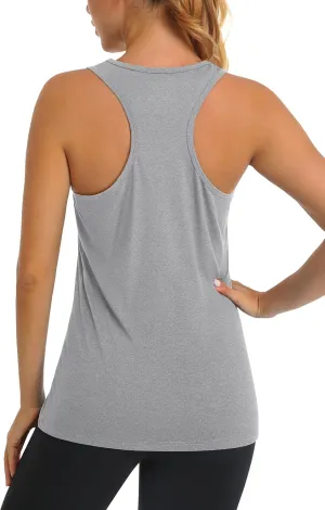 MAGCOMSEN Women's Racerback Tank Tops UPF 50  Workout Shirts Quick Dry Sun Protection Sleeveless Tops for Gym Yoga