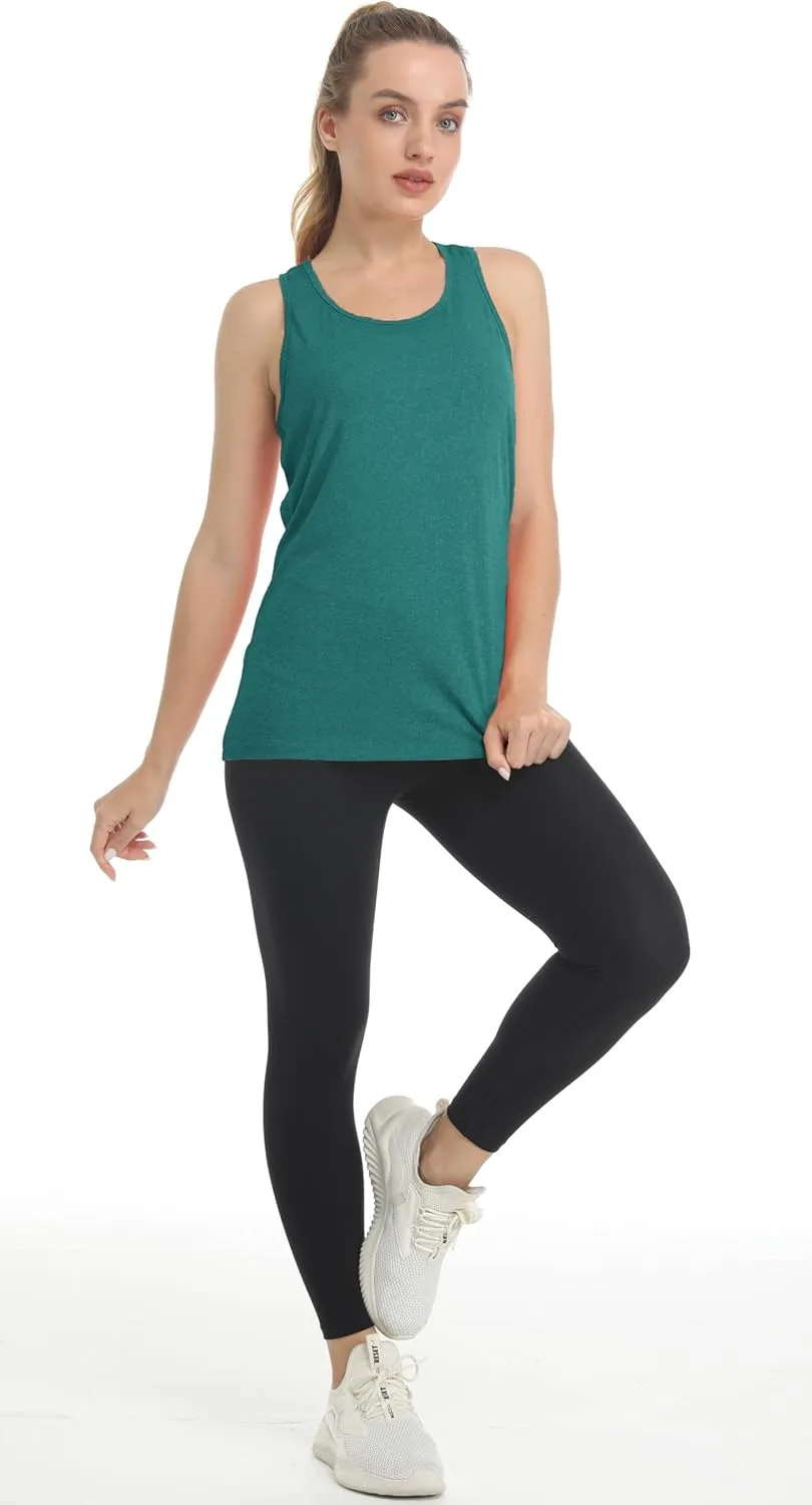 MAGCOMSEN Women's Racerback Tank Tops UPF 50  Workout Shirts Quick Dry Sun Protection Sleeveless Tops for Gym Yoga