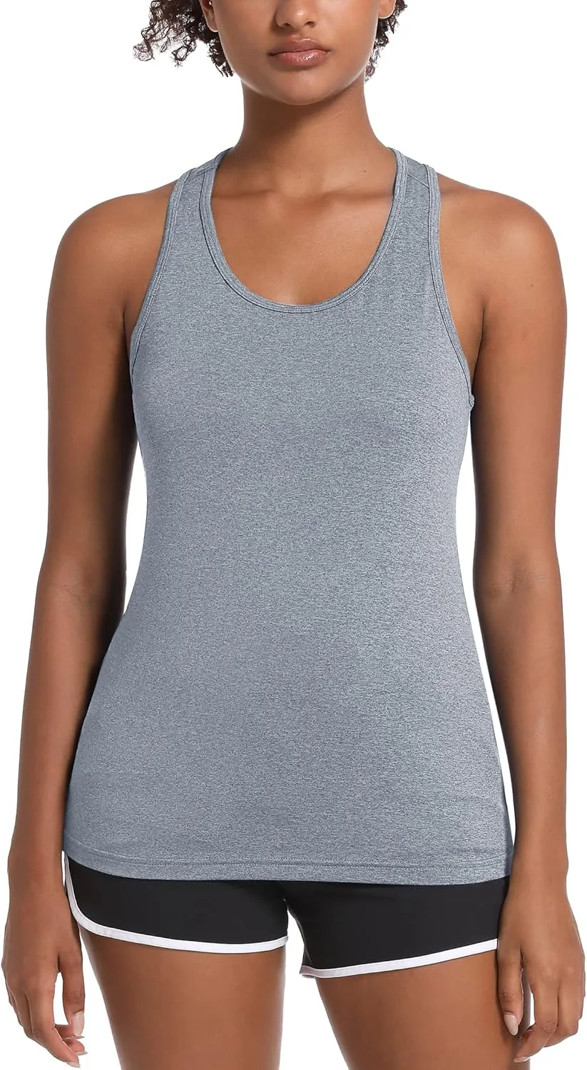 MAGCOMSEN Women's Racerback Tank Tops UPF 50  Workout Shirts Quick Dry Sun Protection Sleeveless Tops for Gym Yoga
