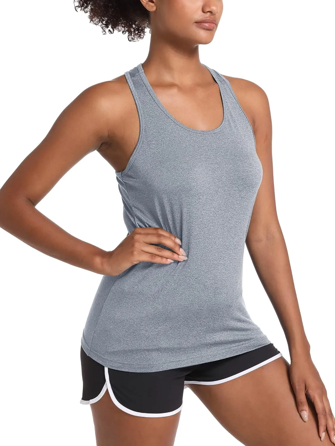 MAGCOMSEN Women's Racerback Tank Tops UPF 50  Workout Shirts Quick Dry Sun Protection Sleeveless Tops for Gym Yoga
