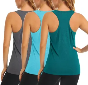 MAGCOMSEN Women's Racerback Tank Tops UPF 50  Workout Shirts Quick Dry Sun Protection Sleeveless Tops for Gym Yoga