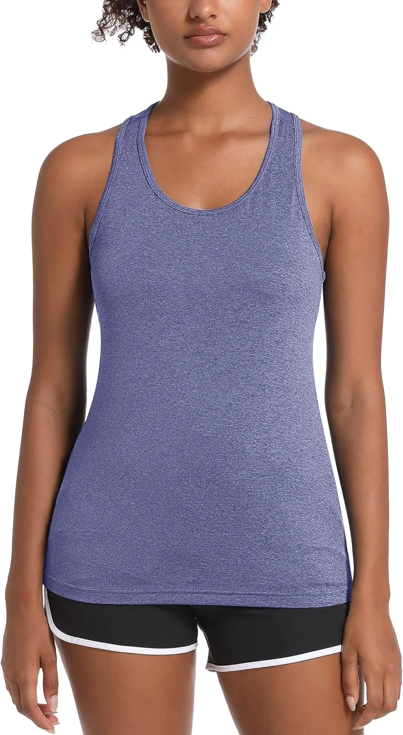 MAGCOMSEN Women's Racerback Tank Tops UPF 50  Workout Shirts Quick Dry Sun Protection Sleeveless Tops for Gym Yoga