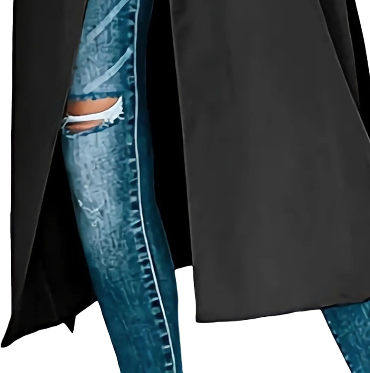 Maiyifu-GJ Trench Coat for Women Fall Winter Jackets Slim Fit Long Sleeve Windbreaker Lapel Double Breasted Trench Coat