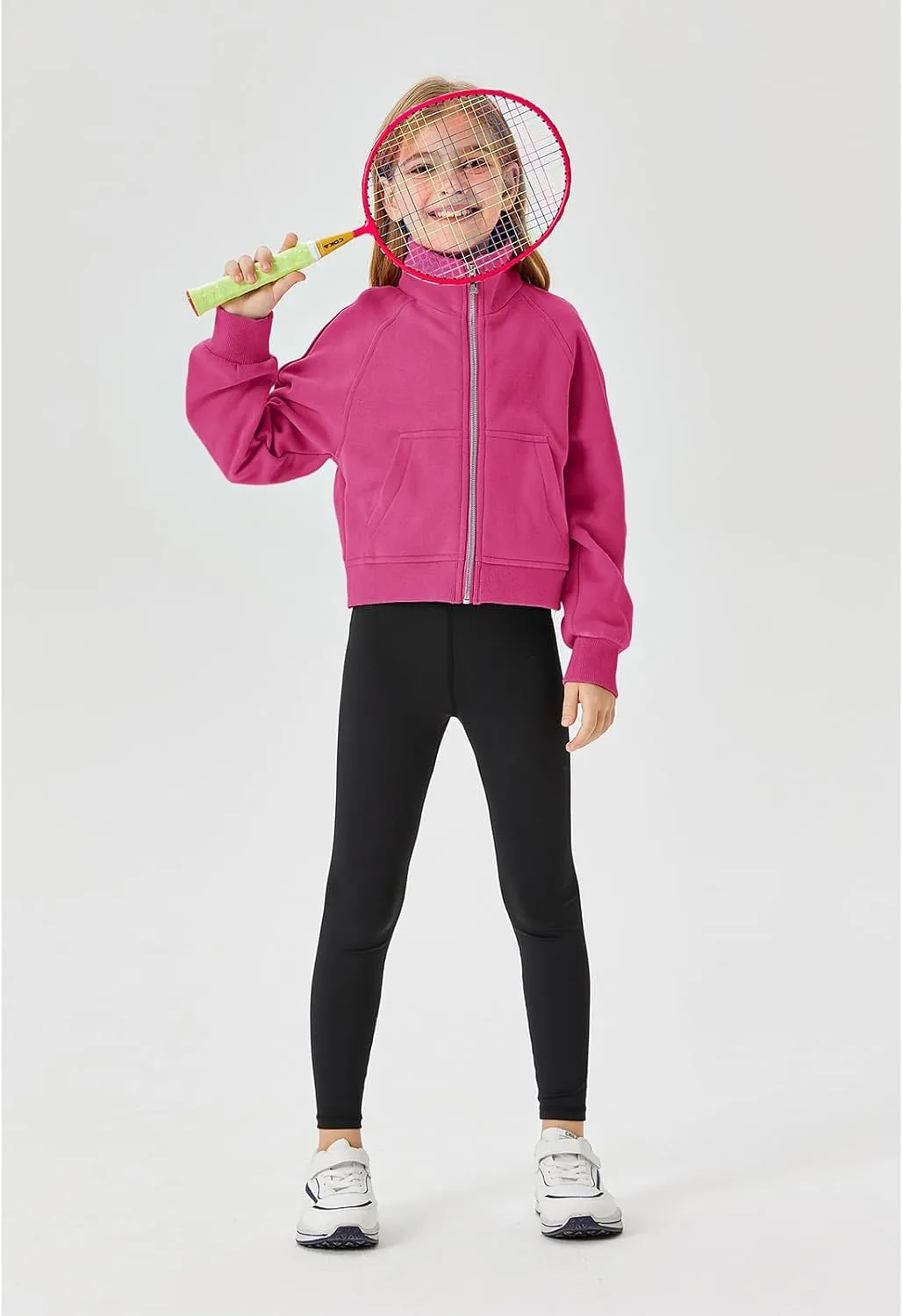 Meikulo Girls Zip Up Sweatshirt Kids Fashion Stand Collar Fleece Lined Jacket with Pockets 7-14 Years