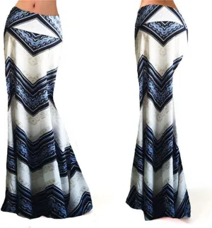 Melliflo Maxi Skirts for Women Stylish Multicolored Print High Waist Flare Long Maxi Skirt