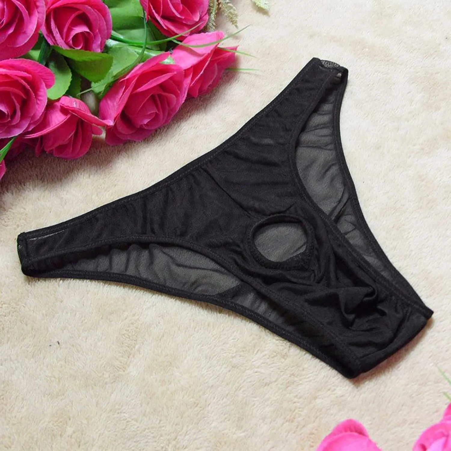 Men Bulge Pouch Underpants Sexy Low waist Briefs Soft Cotton Panties Ice Silk Seamles Underwear Pure One-piece Thong