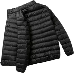 Men Spring Autumn Fashion Lightweight Duck Down Down Jacket Short Hooded Winter Warm Puffer Jacket