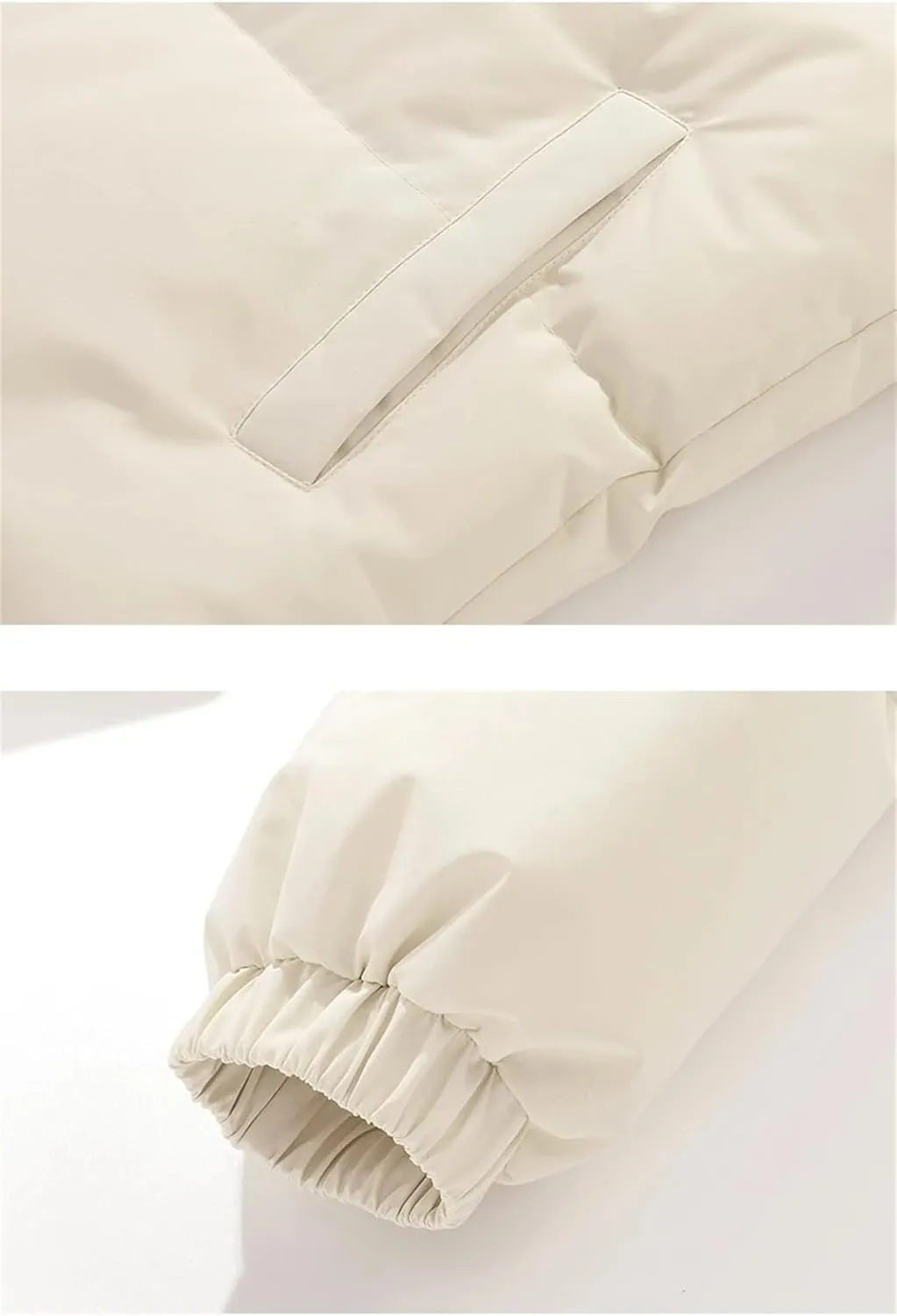 Men Zipper Button Stand Collar Cotton-Padded Casual Solid Color Long Sleeve Parka Coat