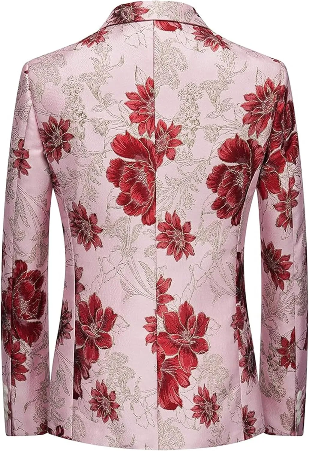 Mens 2 Piece Floral Dress Suit One Button Dinner Tuxedo Jacket & Pants Luxury Printed Wedding Blazer