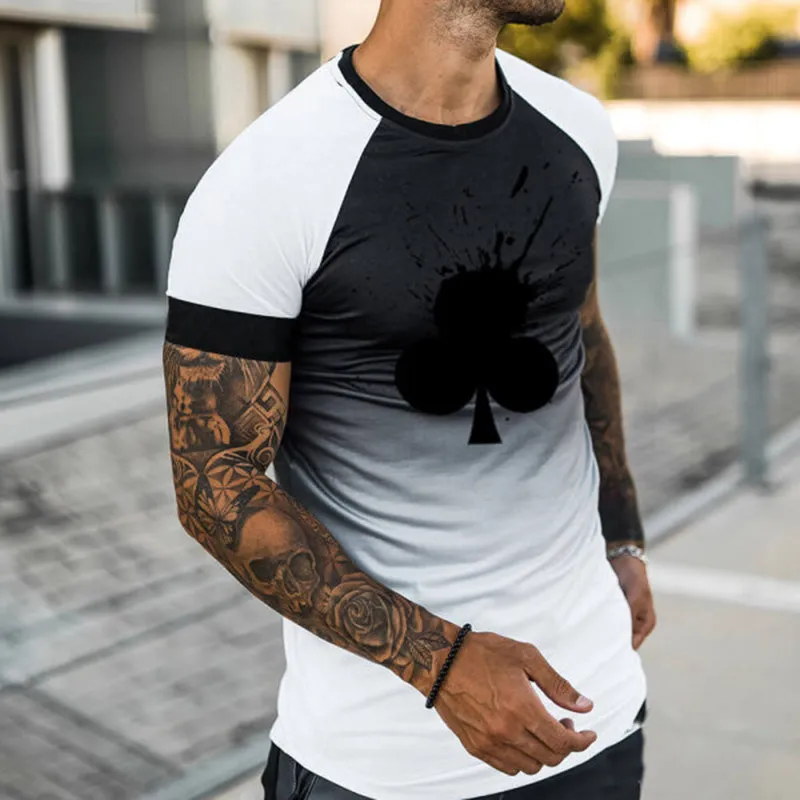 Men'S Black And White Gradient Print Suit