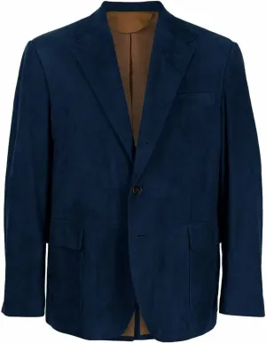 Men's Casual Suede Leather Sports Jacket Regular Fit Stylish Two Button Blazer Coat