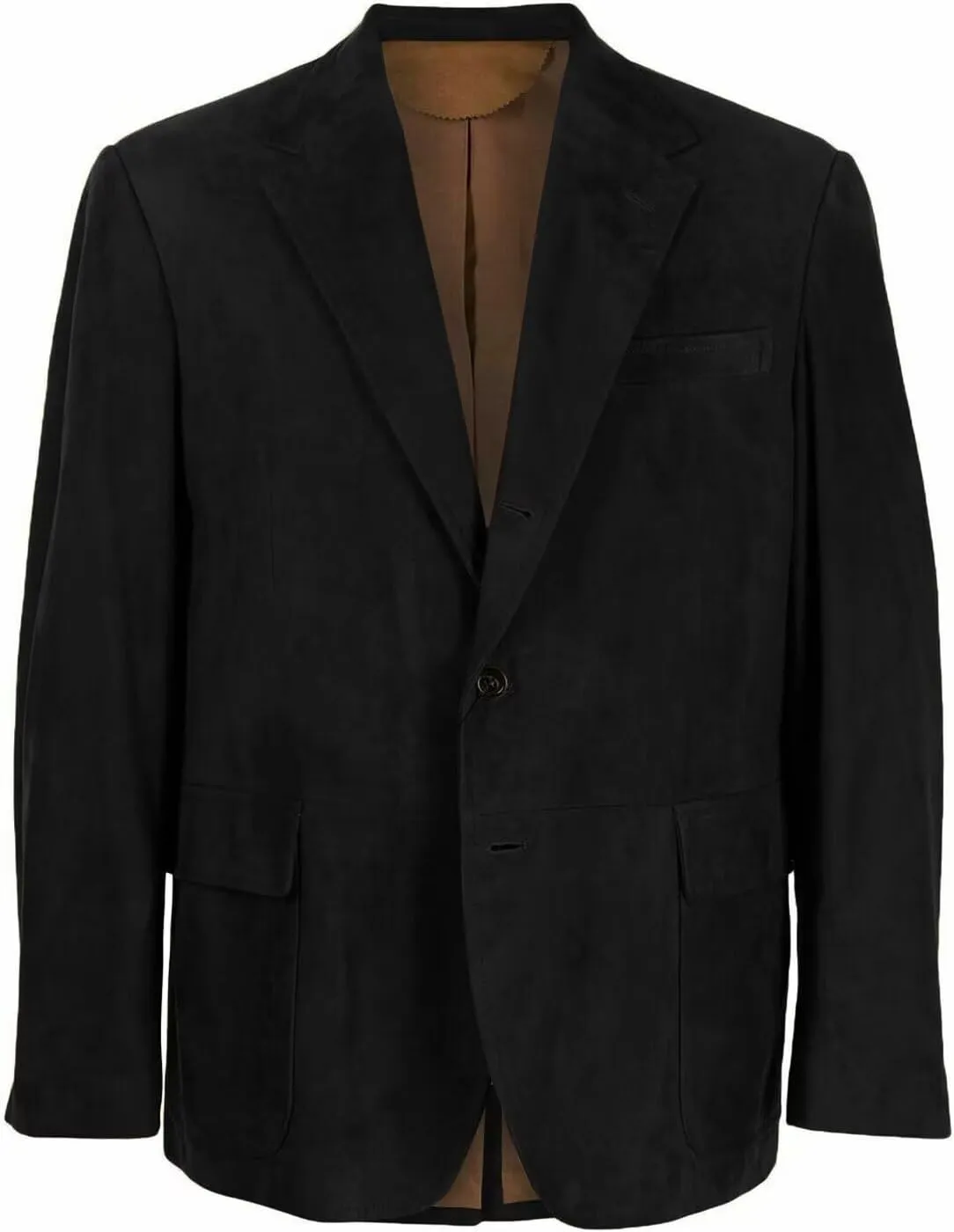 Men's Casual Suede Leather Sports Jacket Regular Fit Stylish Two Button Blazer Coat