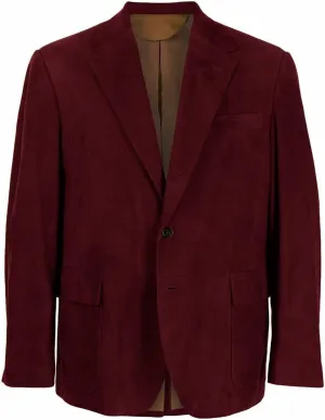 Men's Casual Suede Leather Sports Jacket Regular Fit Stylish Two Button Blazer Coat