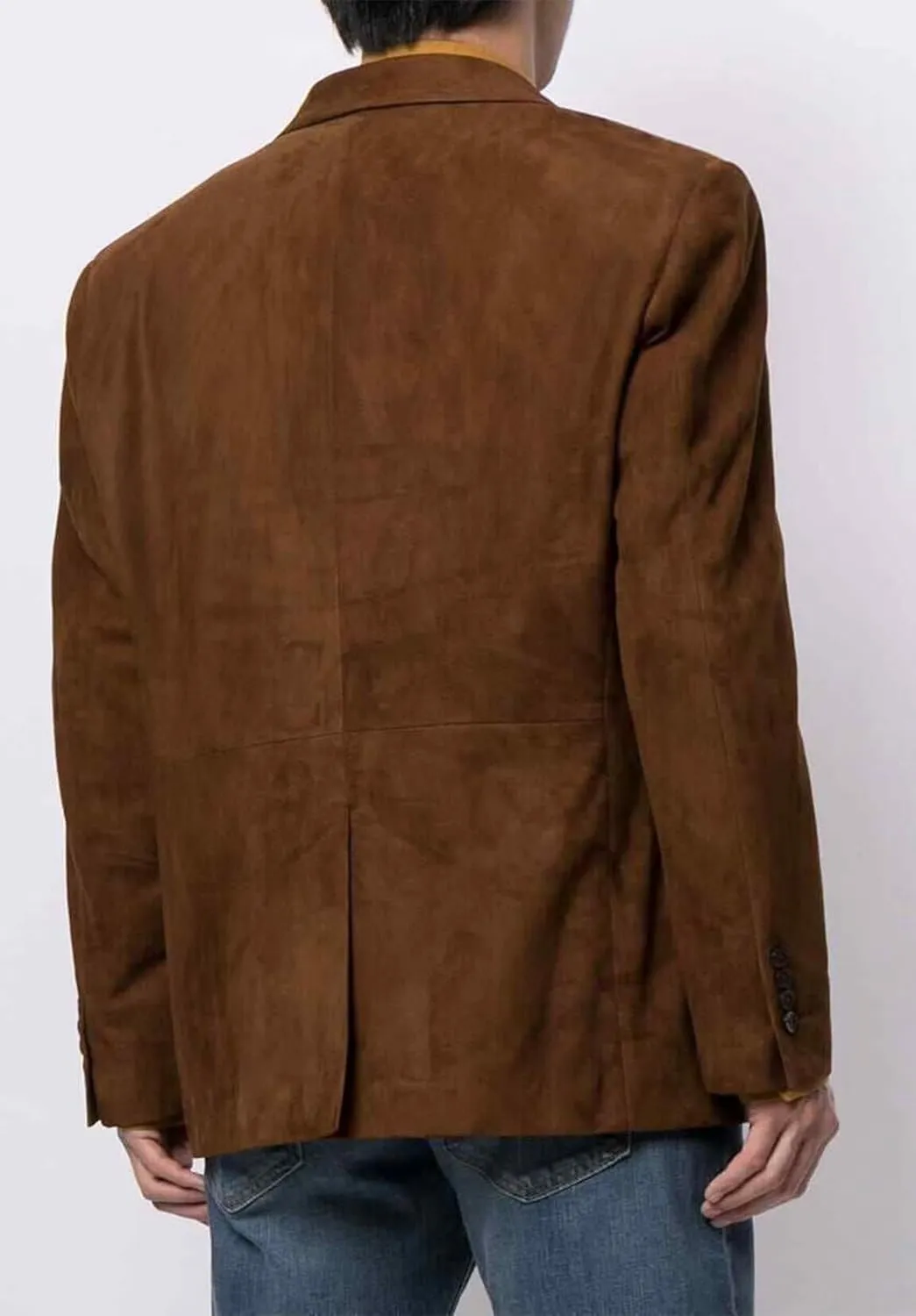 Men's Casual Suede Leather Sports Jacket Regular Fit Stylish Two Button Blazer Coat