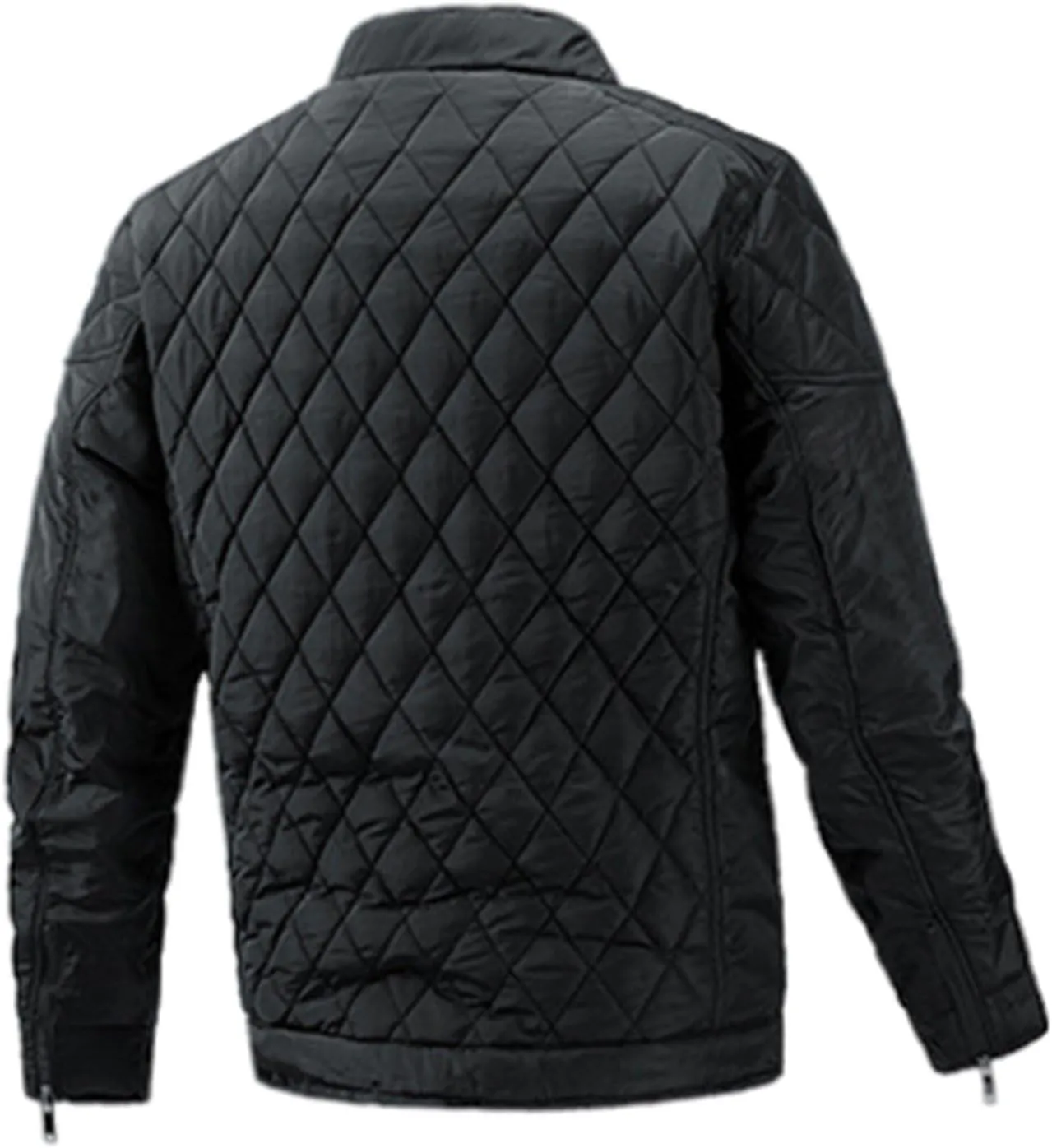 Men's Diamond Quilted Down Jacket Lightweight Cotton Zip Up Jacket Packable Warm Padded Coats Outwear
