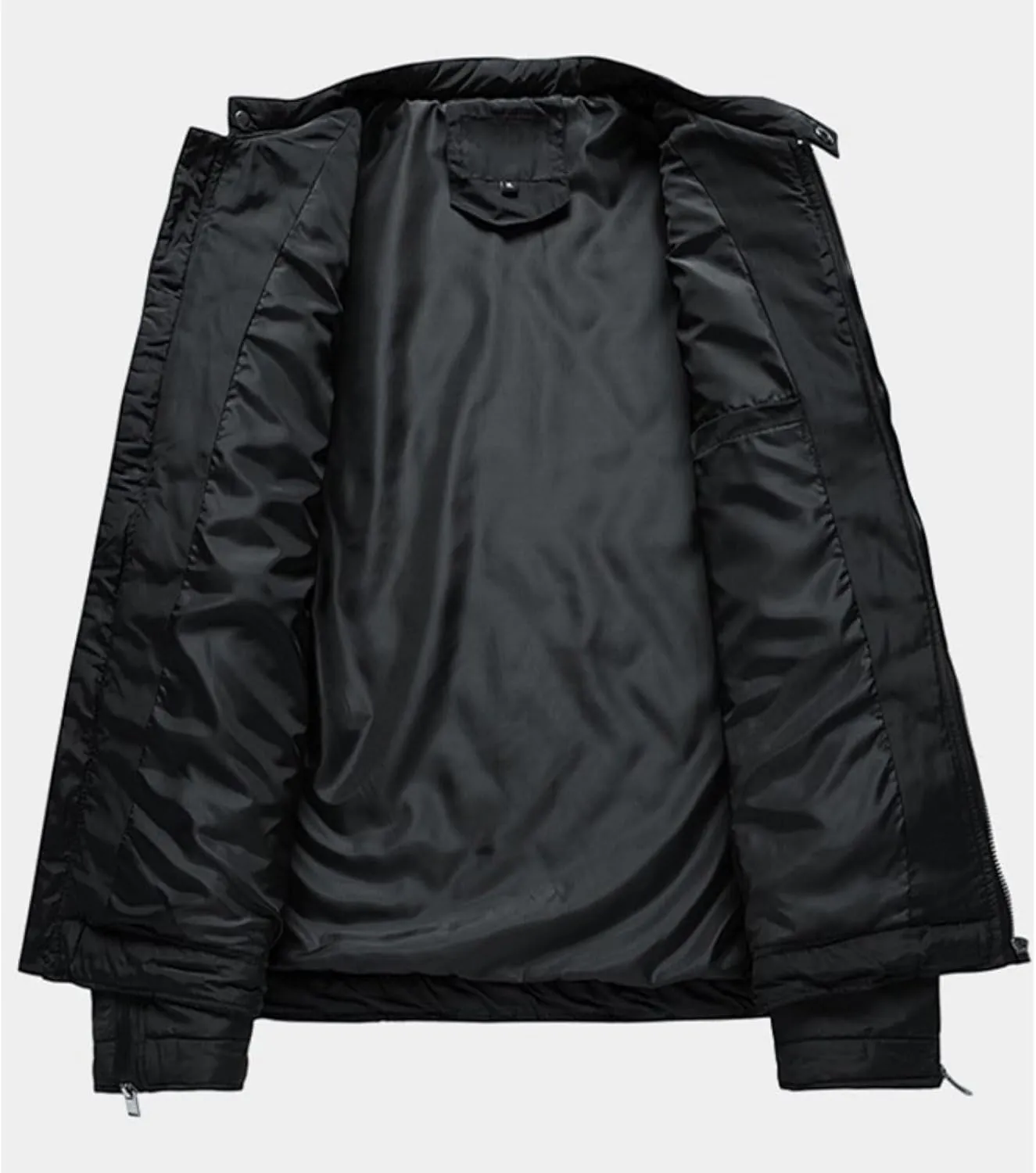 Men's Diamond Quilted Down Jacket Lightweight Cotton Zip Up Jacket Packable Warm Padded Coats Outwear