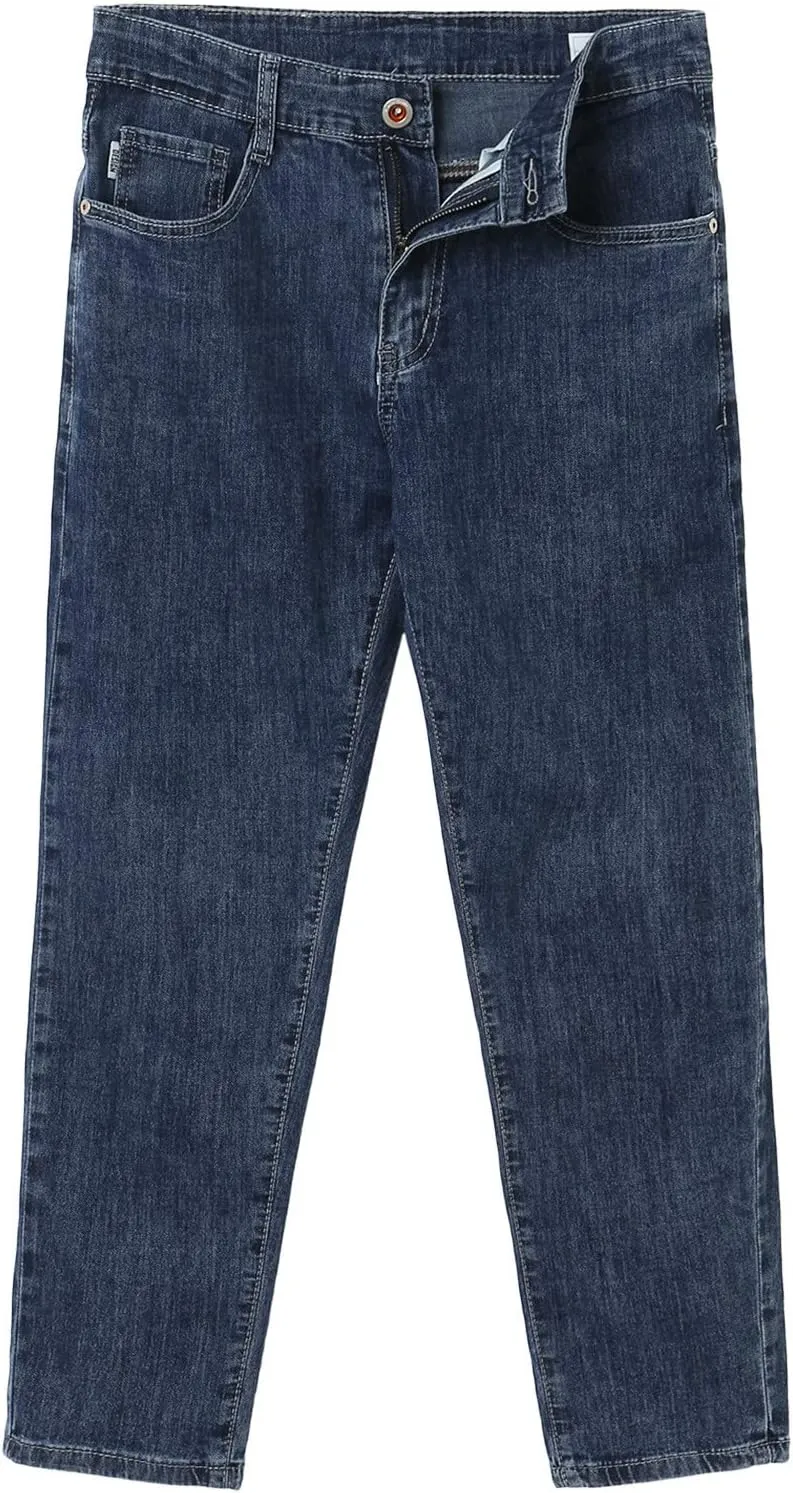 Men's Fashion Slim Fit Denim Pants Chino Super-Soft Stretch Hipster Hip Hop Streetwear Casual Hiking Travel Jean Sweatpant