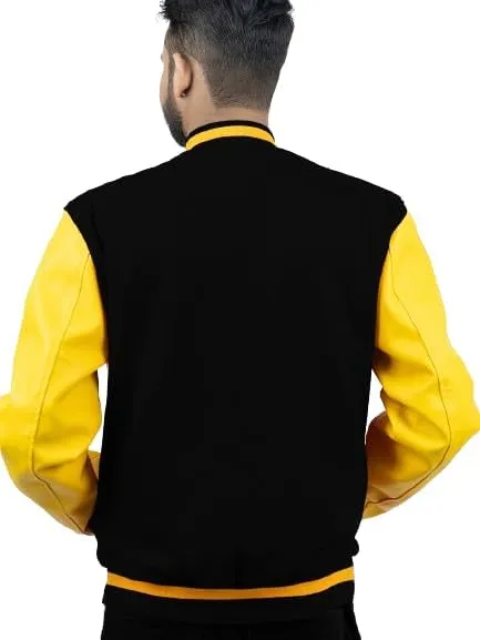 Men's Fashion Varsity Jacket Causal Slim Fit Wool Letterman Baseball Bomber Jackets