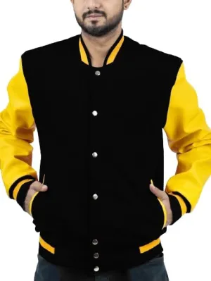 Men's Fashion Varsity Jacket Causal Slim Fit Wool Letterman Baseball Bomber Jackets
