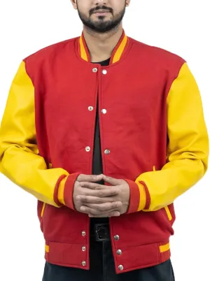 Men's Fashion Varsity Jacket Causal Slim Fit Wool Letterman Baseball Bomber Jackets