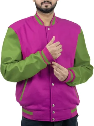 Men's Fashion Varsity Jacket Causal Slim Fit Wool Letterman Baseball Bomber Jackets