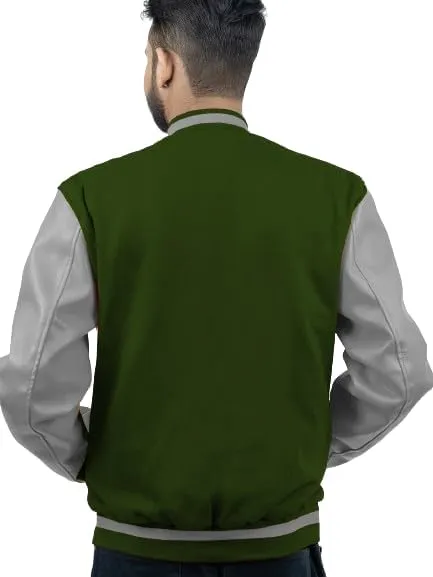 Men's Fashion Varsity Jacket Causal Slim Fit Wool Letterman Baseball Bomber Jackets