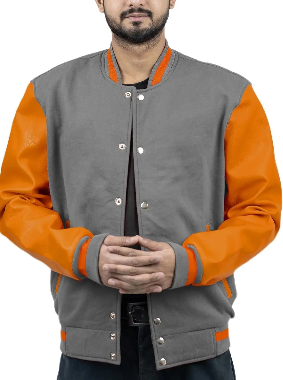 Men's Fashion Varsity Jacket Causal Slim Fit Wool Letterman Baseball Bomber Jackets