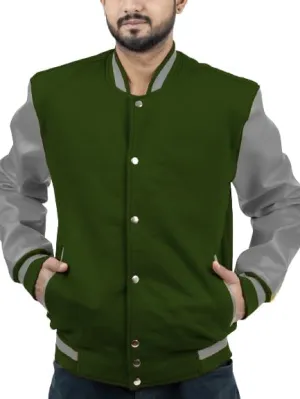 Men's Fashion Varsity Jacket Causal Slim Fit Wool Letterman Baseball Bomber Jackets