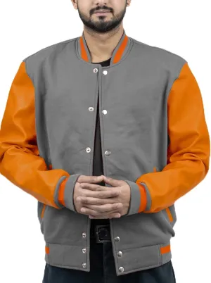 Men's Fashion Varsity Jacket Causal Slim Fit Wool Letterman Baseball Bomber Jackets