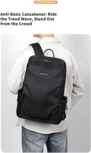 Men's Large-Capacity Oxford Fabric Business Laptop Backpack - Stylish Black Computer Bag(Black