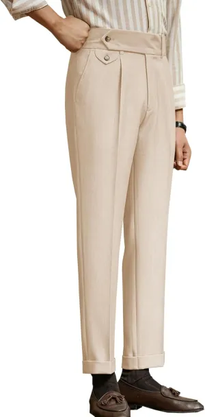 Men's Slim Fit Dress Pants Regular Fit Flat Front Suit Pants Stylish Long Trousers