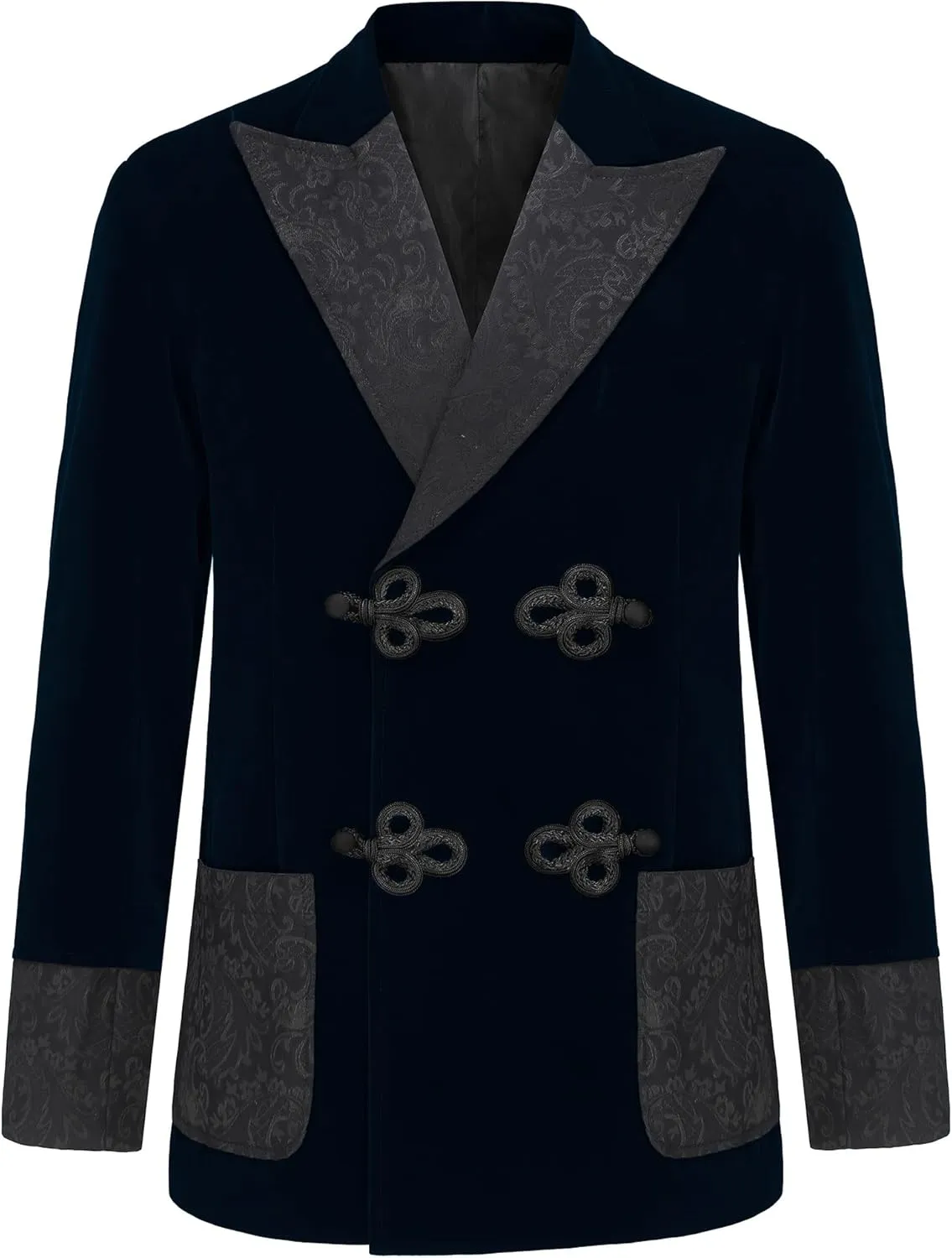 Men's Smoking Jacket Jacquard Peaked Lapel Double Breasted Stylish Blazers Coat Evening Party Wear
