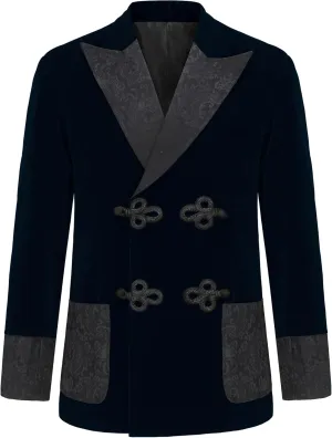 Men's Smoking Jacket Jacquard Peaked Lapel Double Breasted Stylish Blazers Coat Evening Party Wear