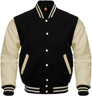 Men's Varsity Jacket Wool Body Genuine Leather Arms Letterman Jacket College Varsity Jackets