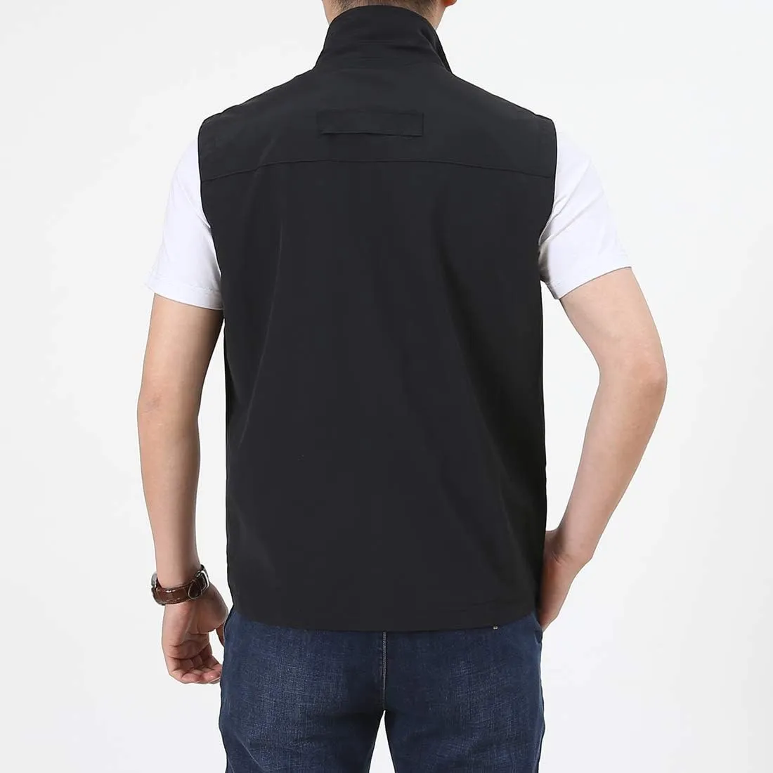 Mens Work Vest Summer Travel Photo Vest Cargo Sleeveless Jackets with Pockets